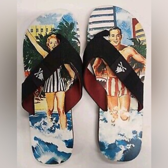 Nick Graham Jason Beach mens NIP flip flops size 11 - Picture 1 of 8